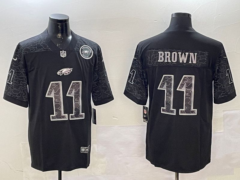 Men Philadelphia Eagles #11 Brown Black 2025 Nike Vapor Limited NFL Jersey style 3->philadelphia eagles->NFL Jersey